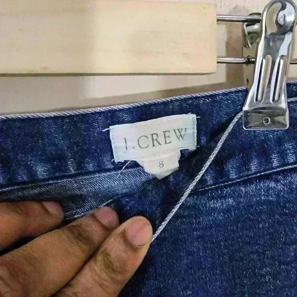 p7079 J. Crew hight Waist blue straight leg denim jean size 8 - Picture 4 of 7